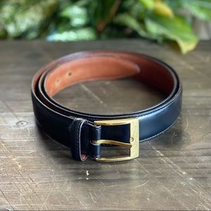 Bally Vintage Black Leather Belt with Solid Brass Buckle Mens Size 38 in / 95 cm